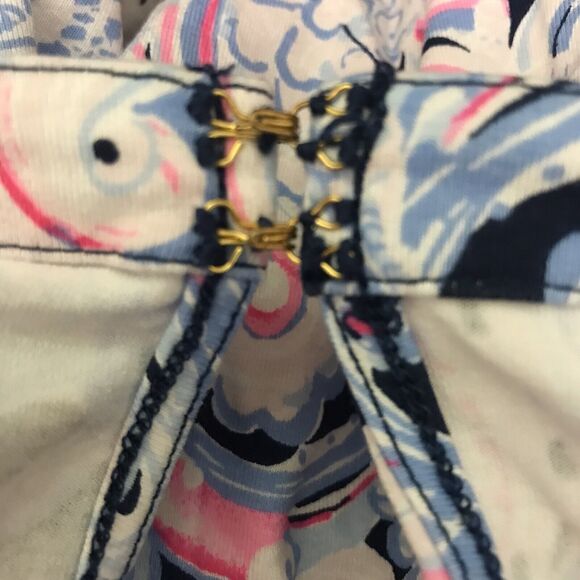 Lilly Pulitzer Lula High Tide Navy Romper Women XXS It's For Shore Ruffle Sleeve - Picture 14 of 14